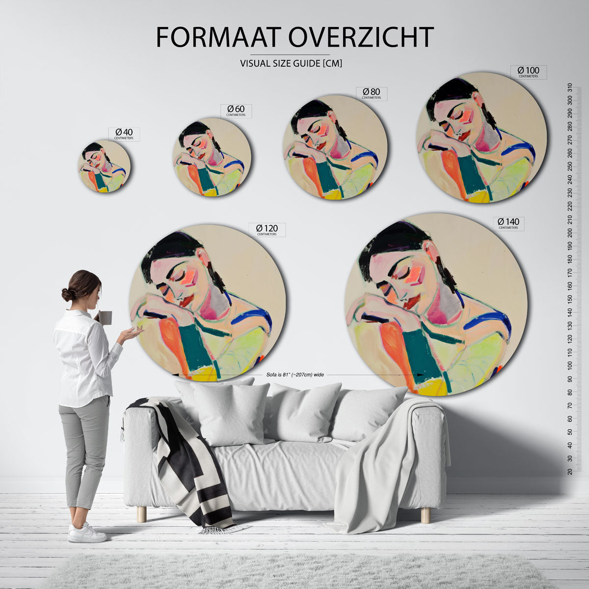 Vrouwelijk portret Muurcirkel