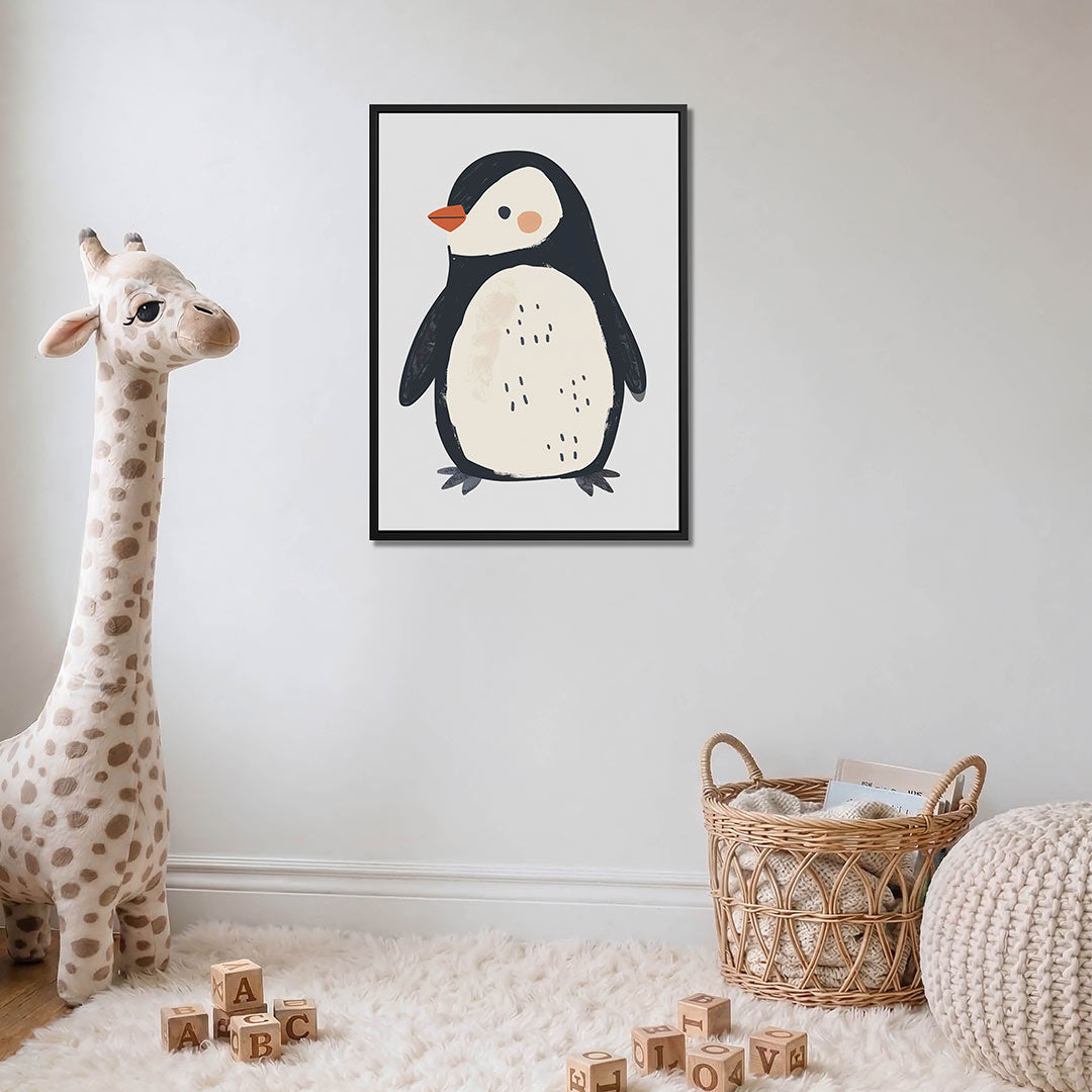 Speelse pinguïn illustratie Kunstwerk