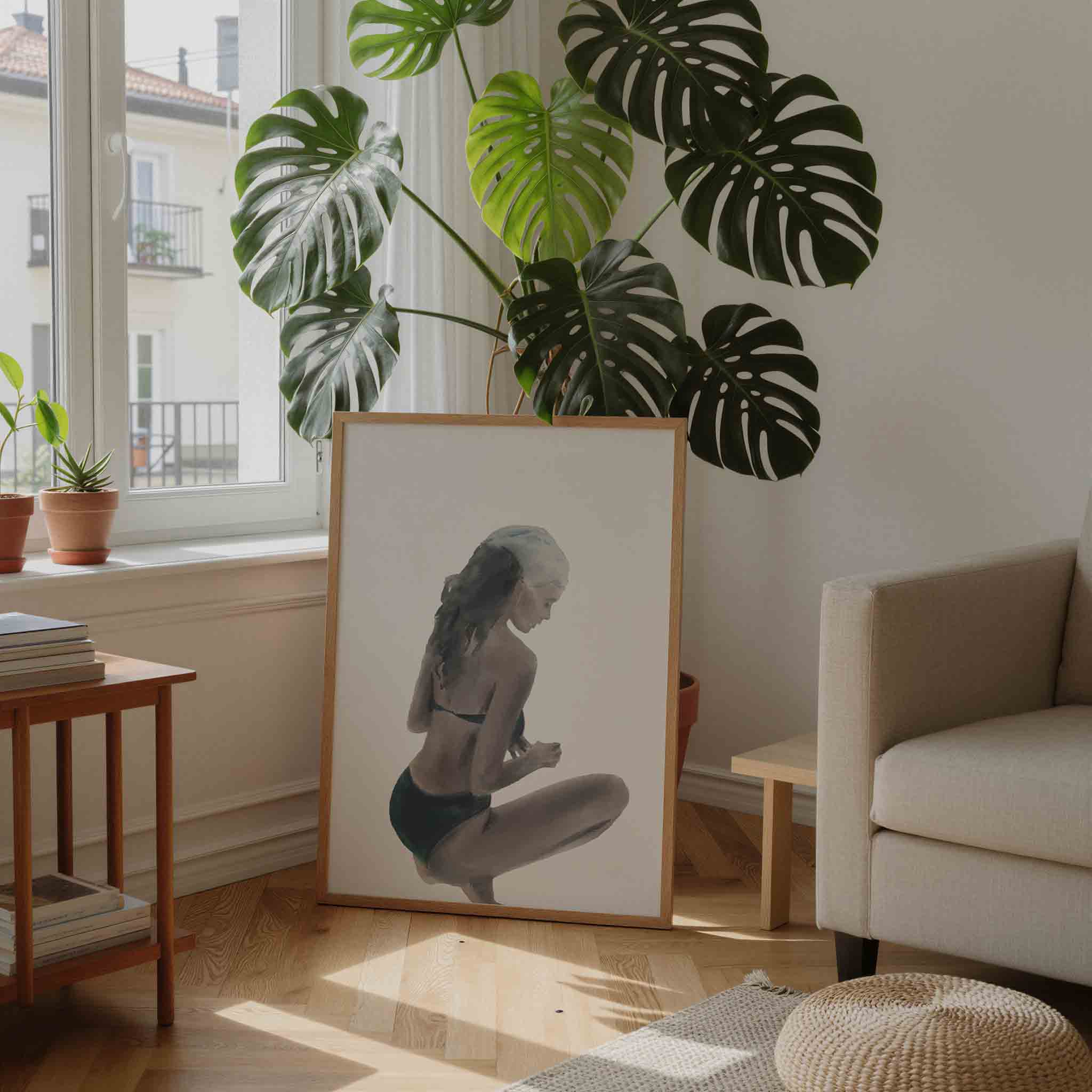 Zwemmer in profiel Poster