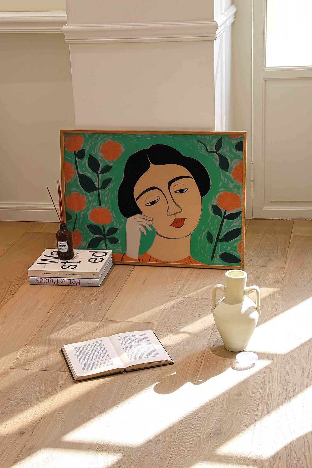 Vrouw met bloemen Poster