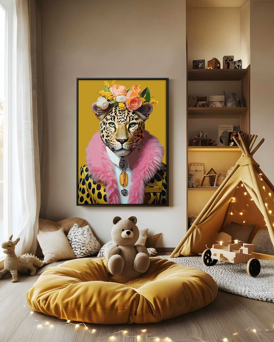 Trendy Luipaard Portret Kunstwerk