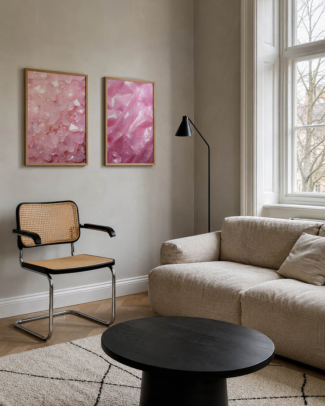 Roze kristaltextuur Posterset