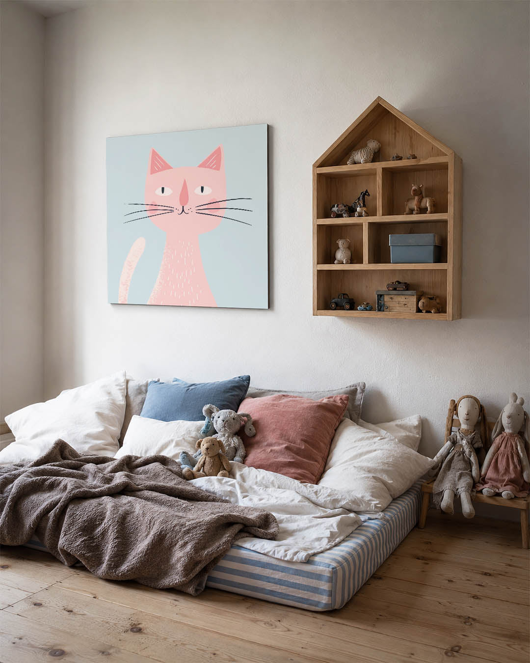 Speelse kat illustratie Kunstwerk