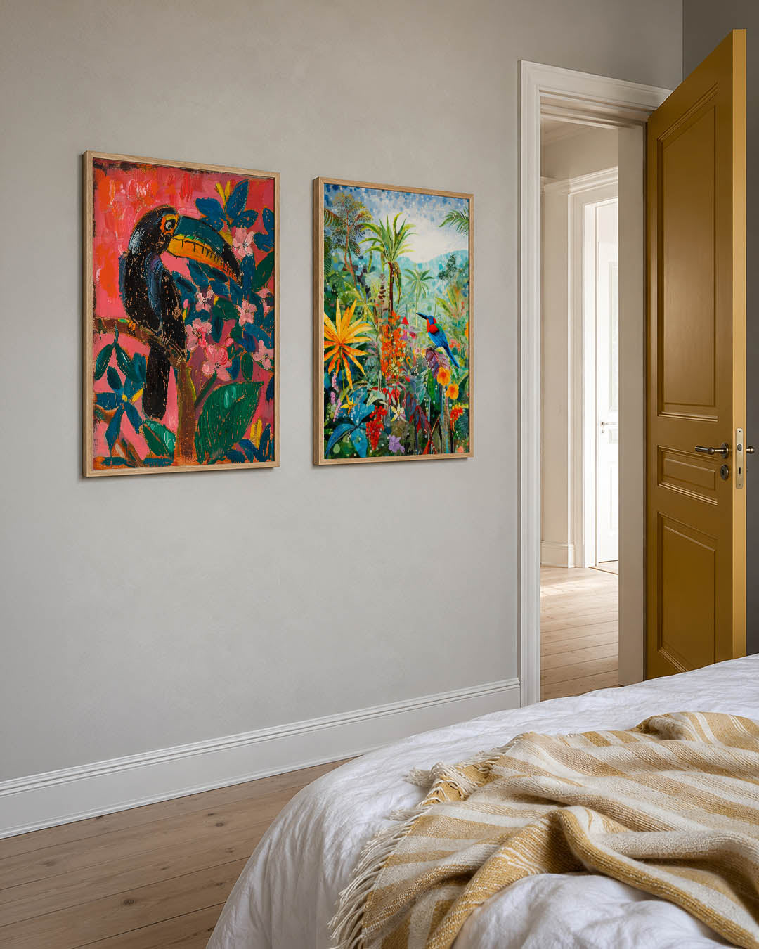 Vogels en bloemen Posterset