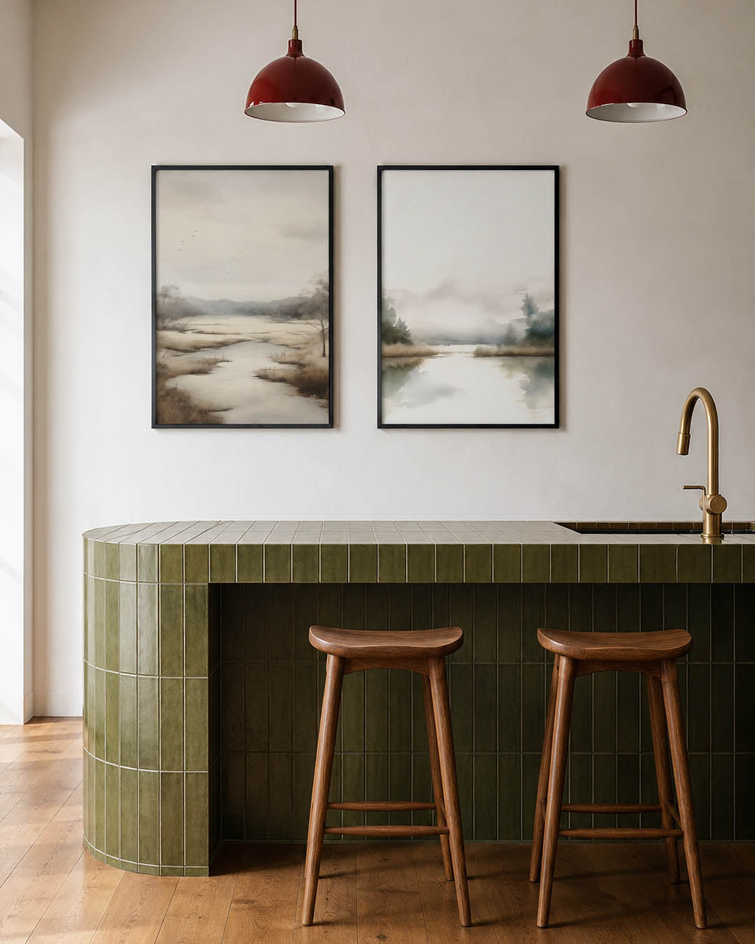 Rustige landschapstonen Posterset