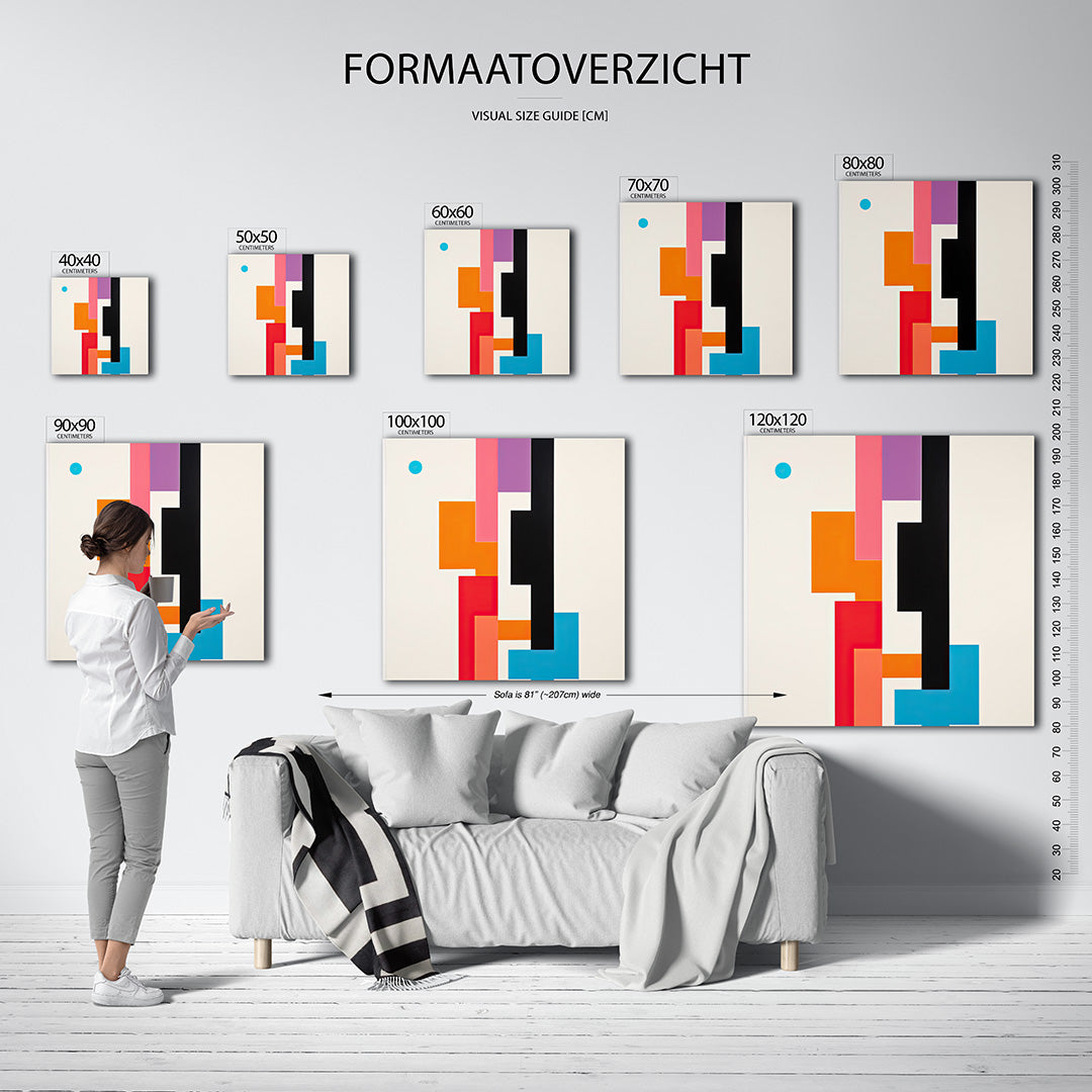 Geometrische kleurencompositie Kunstwerk