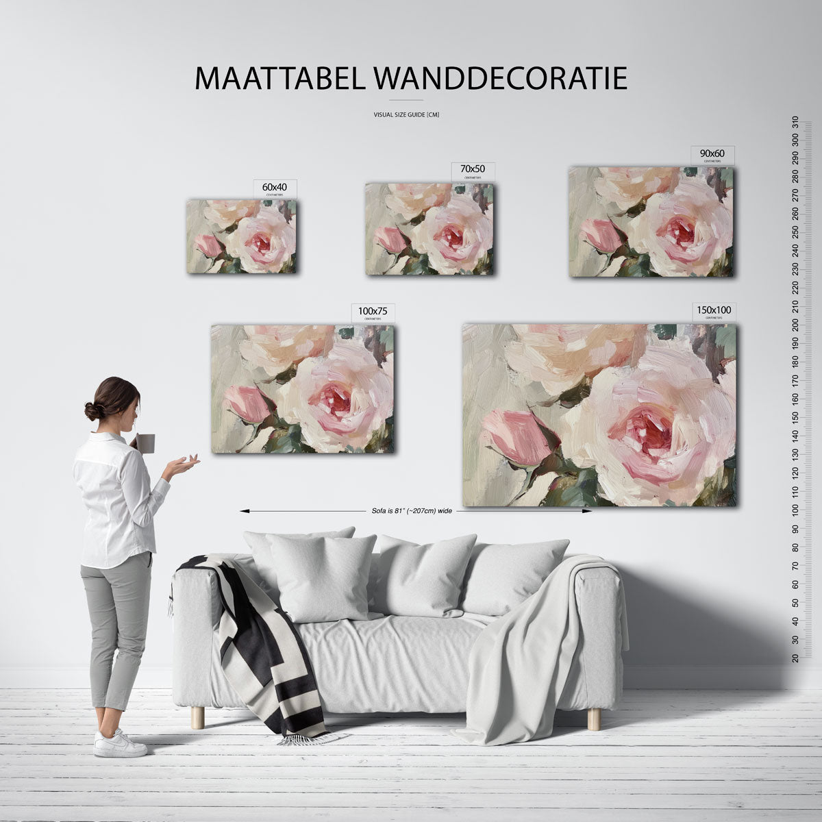 Bloemrijke penseelstreken Kunstwerk