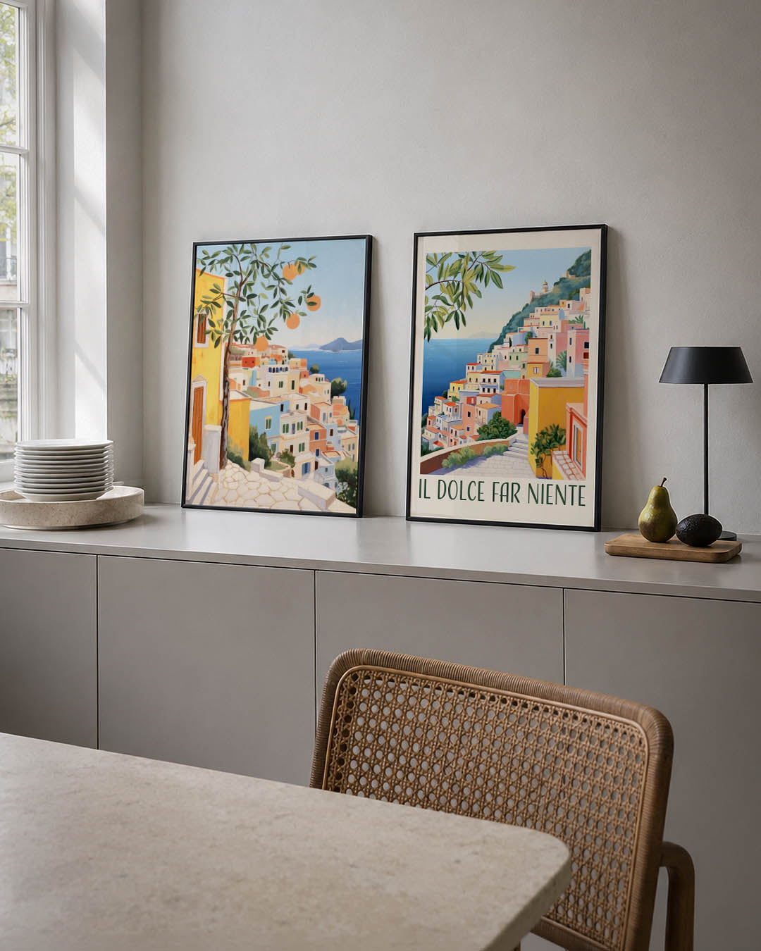 Zonnige kustlijn Posterset