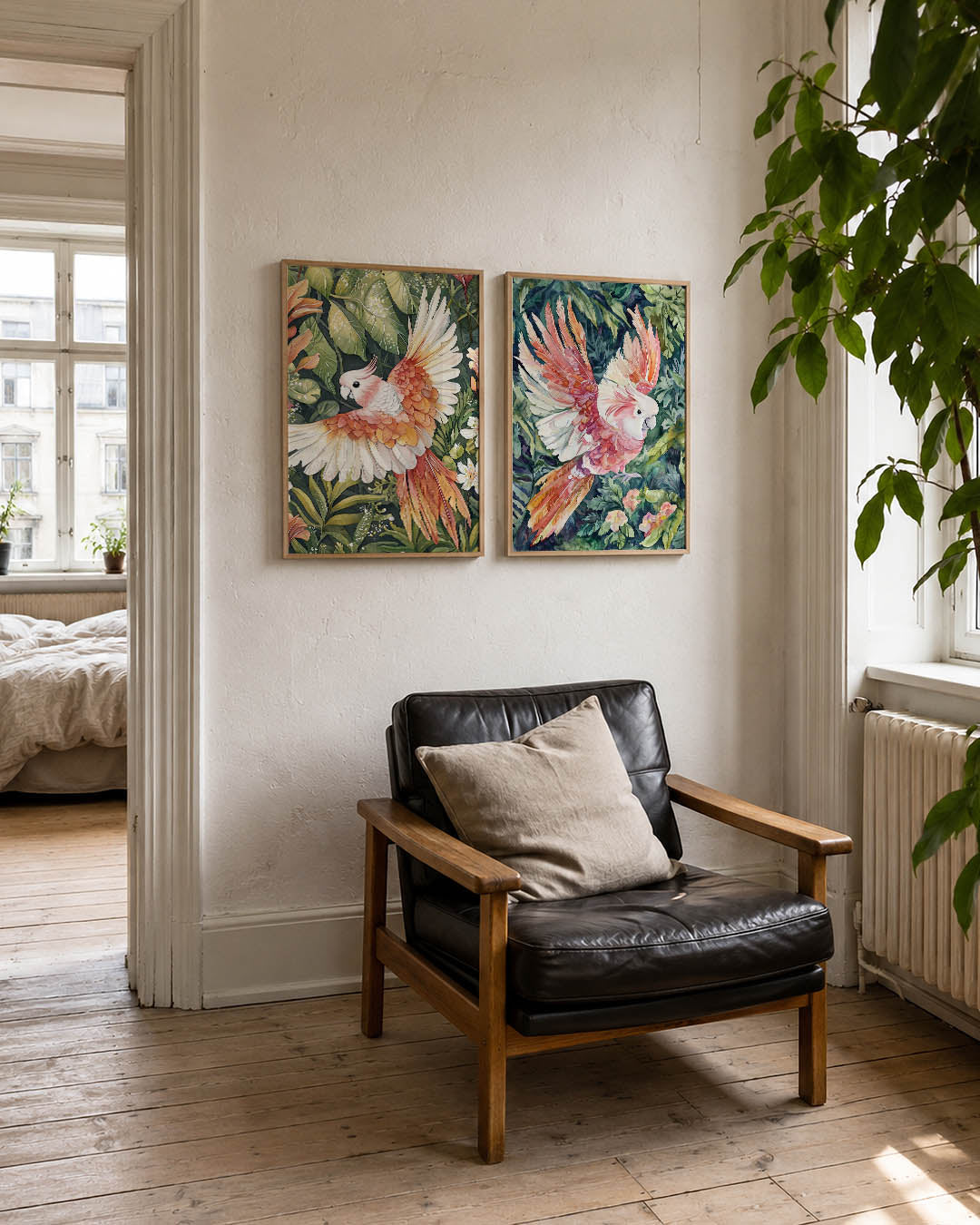 Vogel en bladeren Posterset