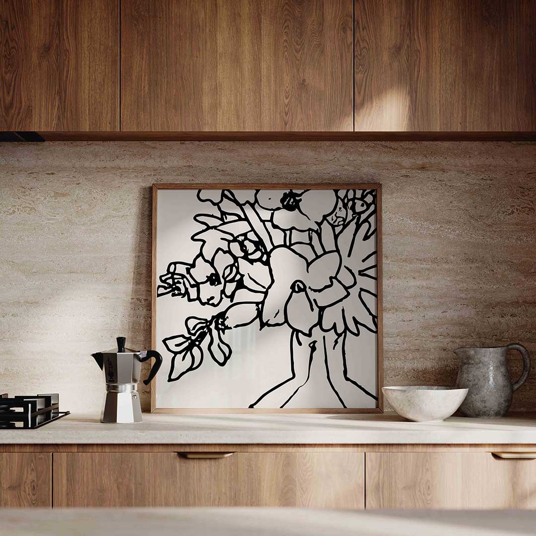 Bloemen in zwart wit Poster