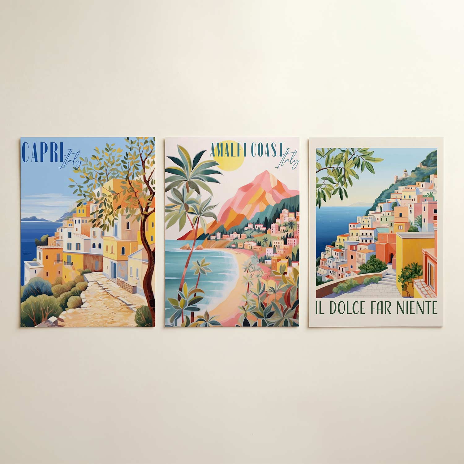 Zonnige kustlijn Posterset