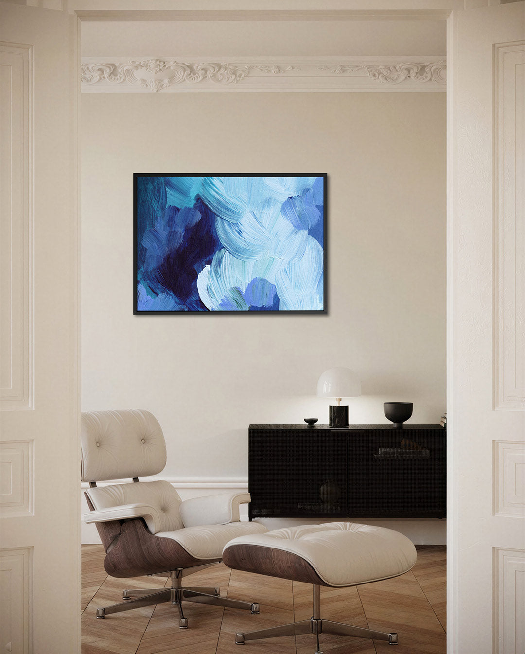 Dynamische blauwtinten Kunstwerk