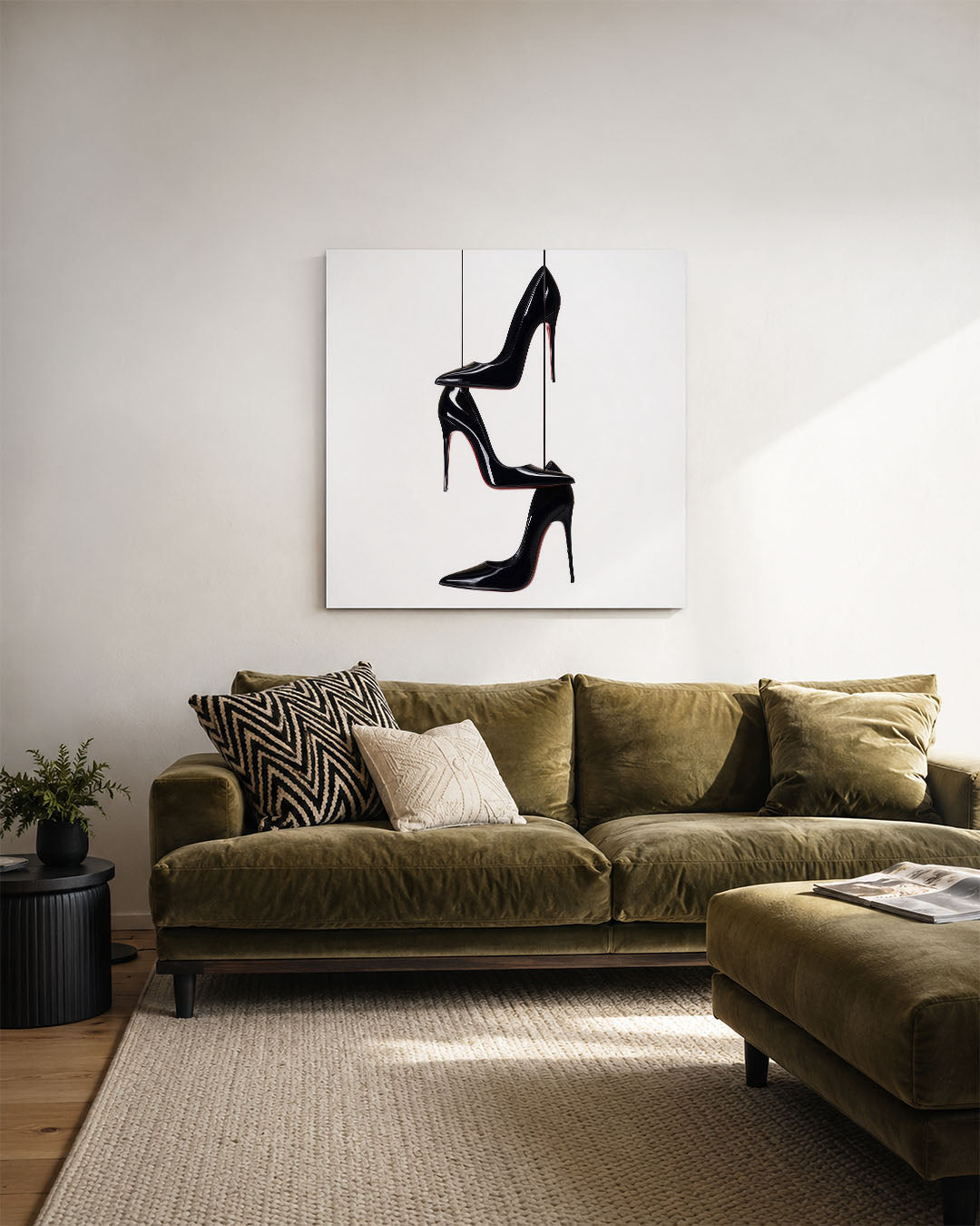 Gestapelde schoenen Kunstwerk