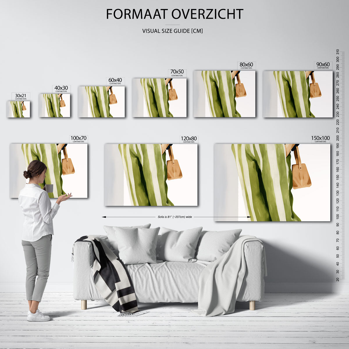 Gestreepte broek en tas Poster