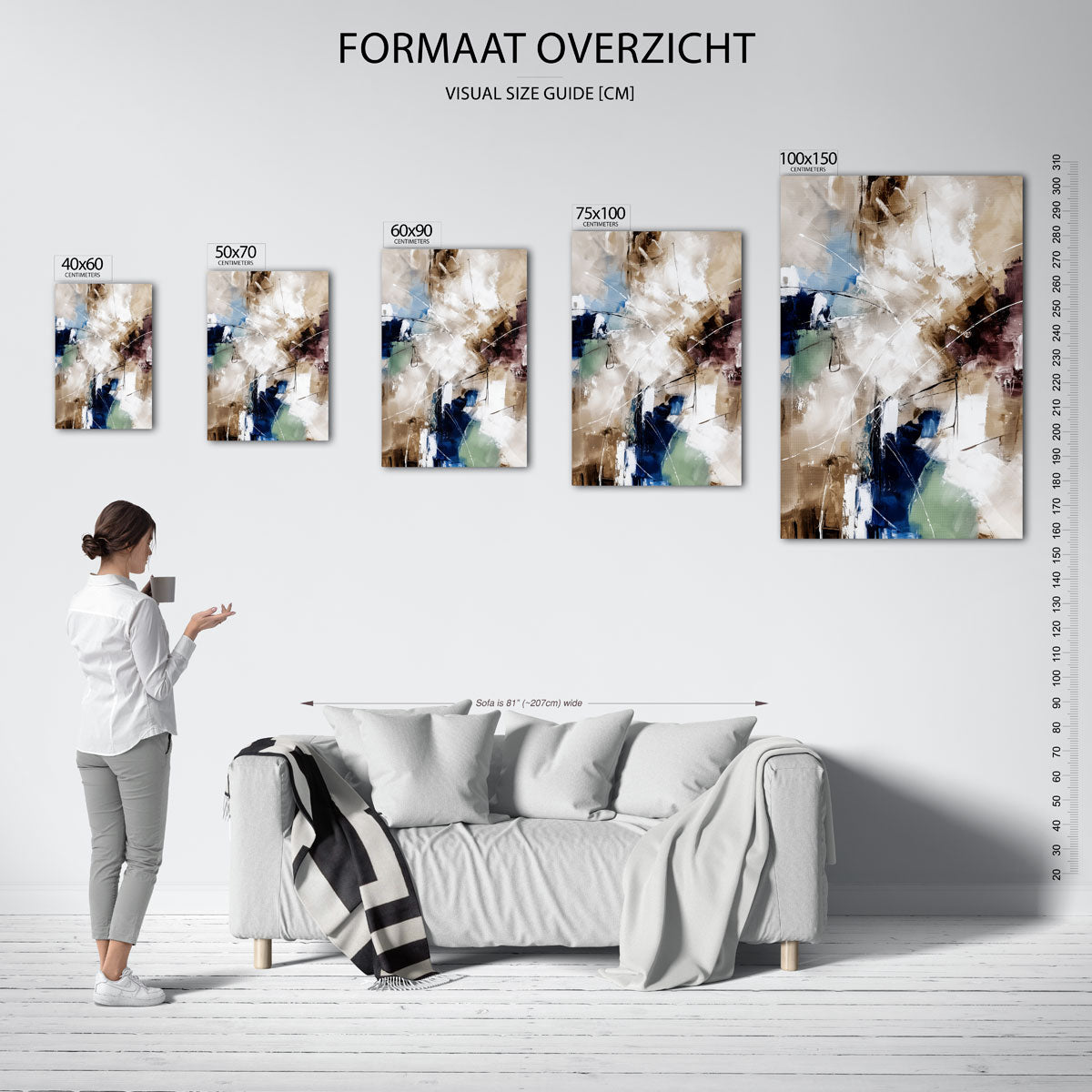Dynamische kleurenexplosie Kunstwerk