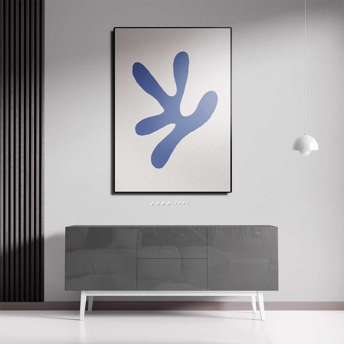 Speelse Blauwe Abstractie Kunstwerk-canvas-dibond-plexiglas-wanddecoratie-WallArtistic