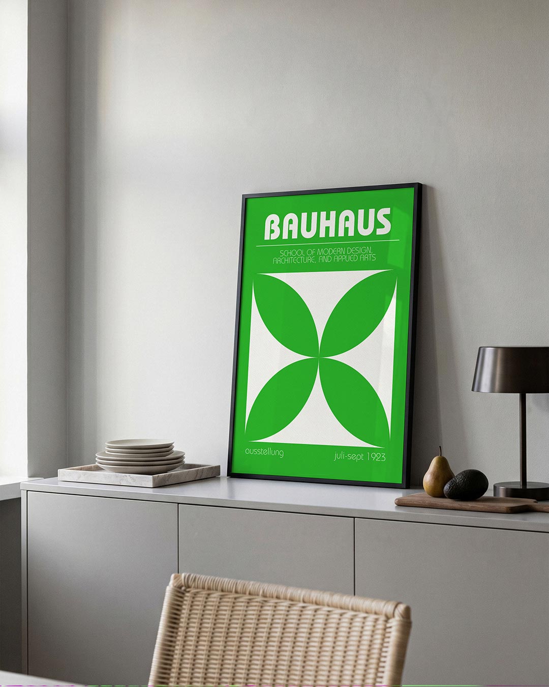 Groene vormenbalans Poster