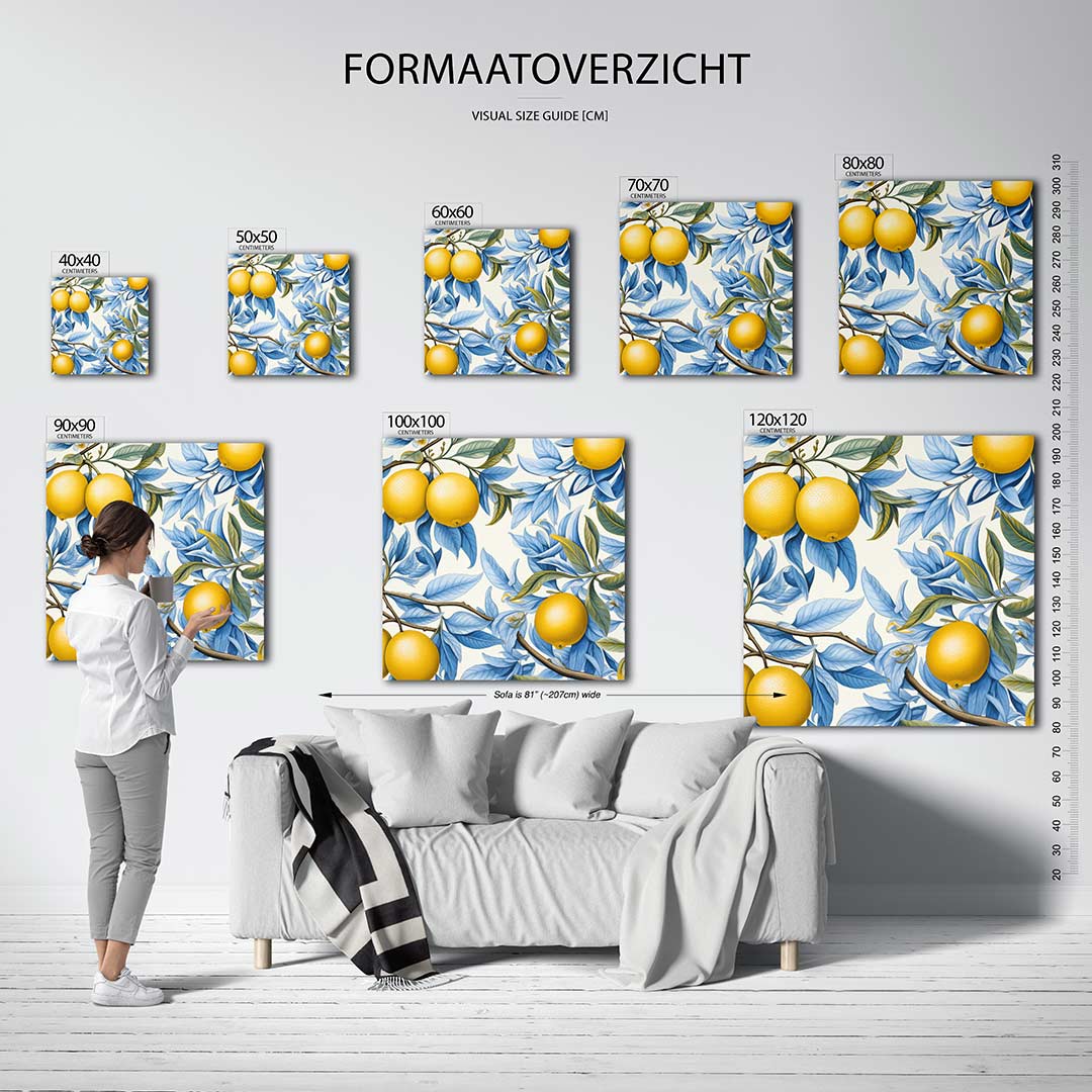 Citrus en bladeren Kunstwerk