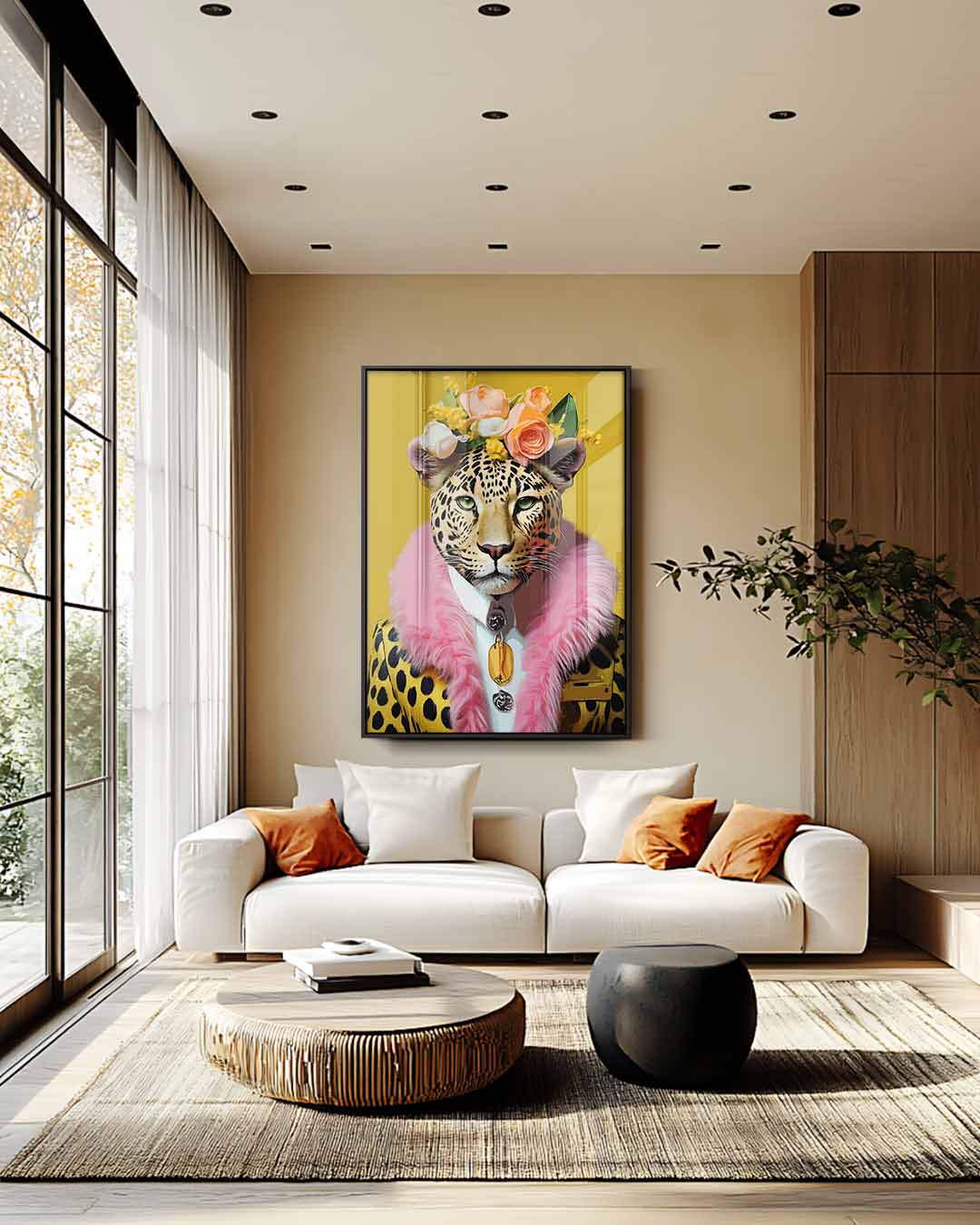 Trendy Luipaard Portret Kunstwerk