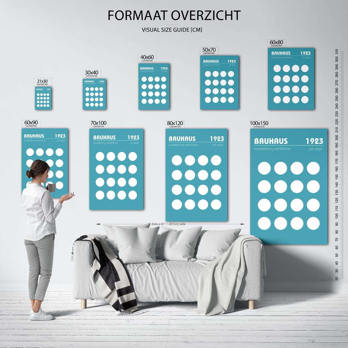 Cirkelpatroon blauw Poster