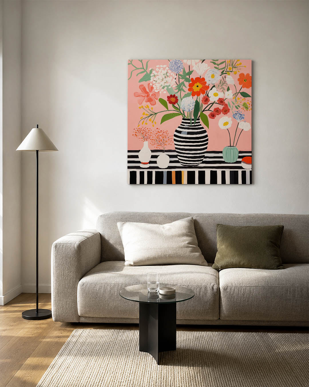 Bloemrijke compositie Kunstwerk