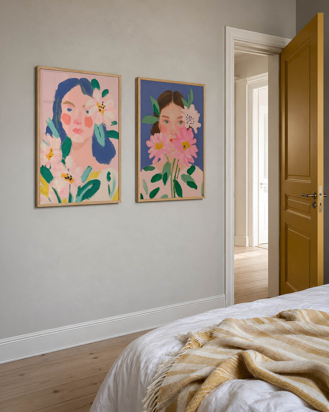 Bloemrijke portretkleuren Posterset