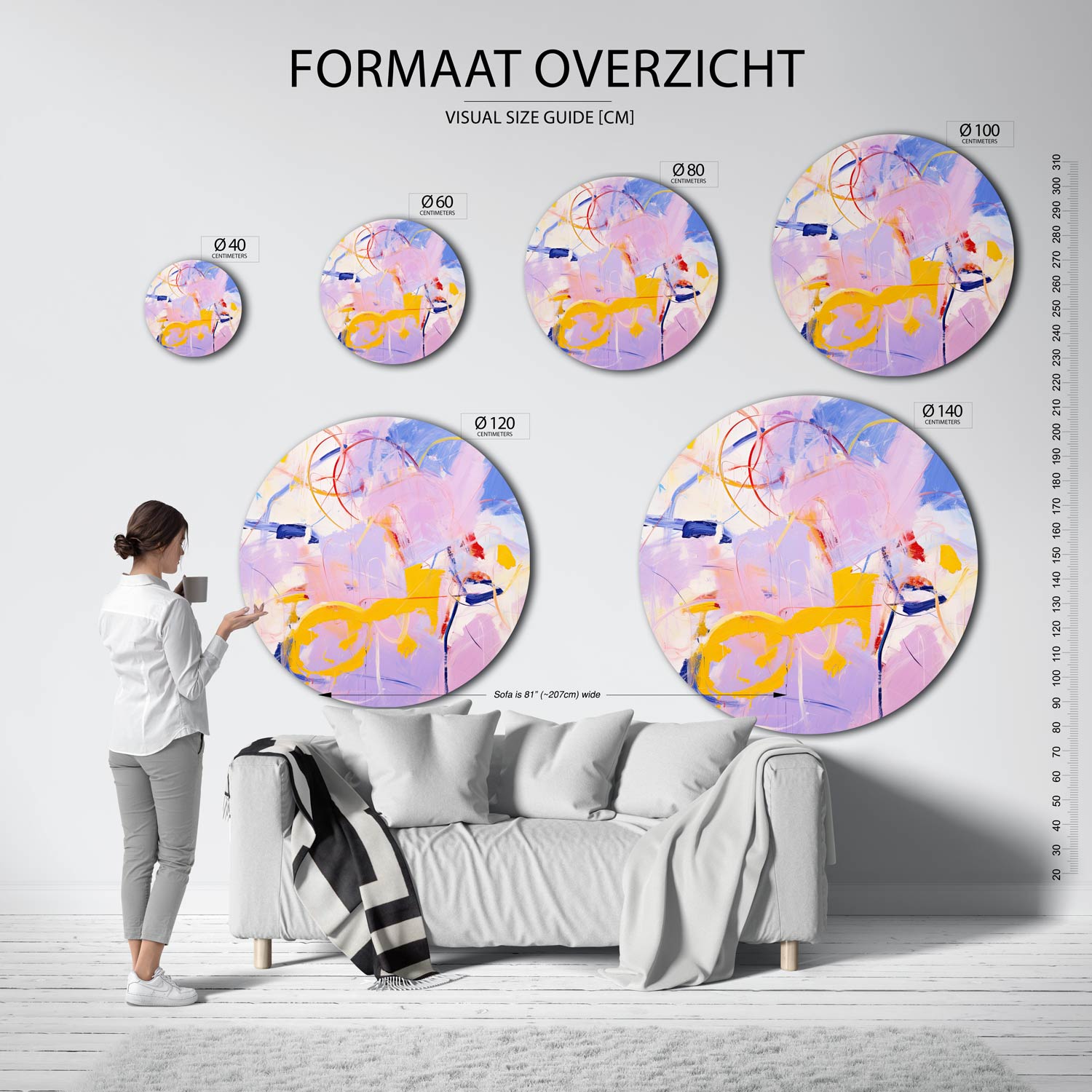 Abstracte vormen Muurcirkel