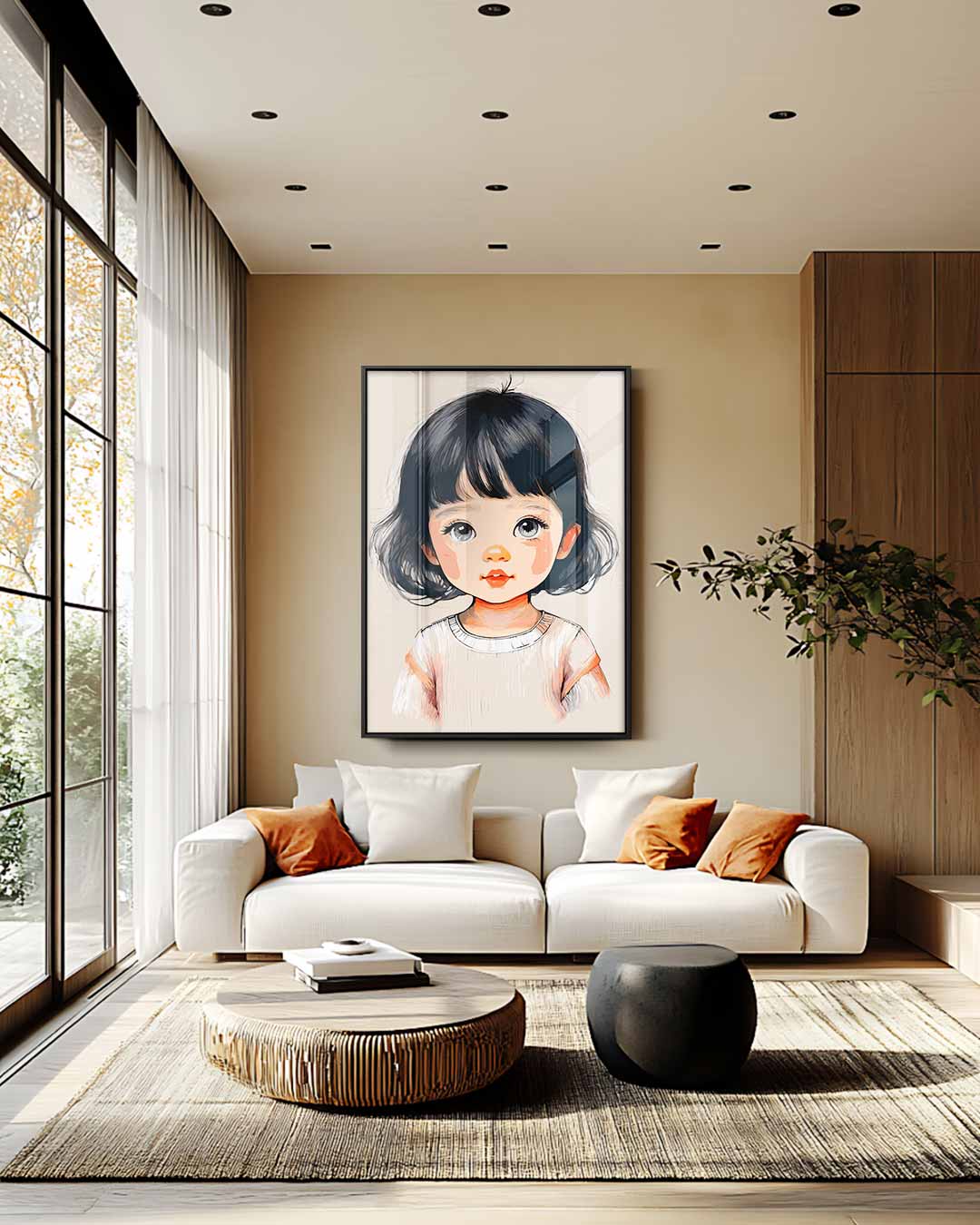 Schattig Kinderportret in Zachte Kleuren Kunstwerk-canvas-dibond-plexiglas-wanddecoratie-WallArtistic