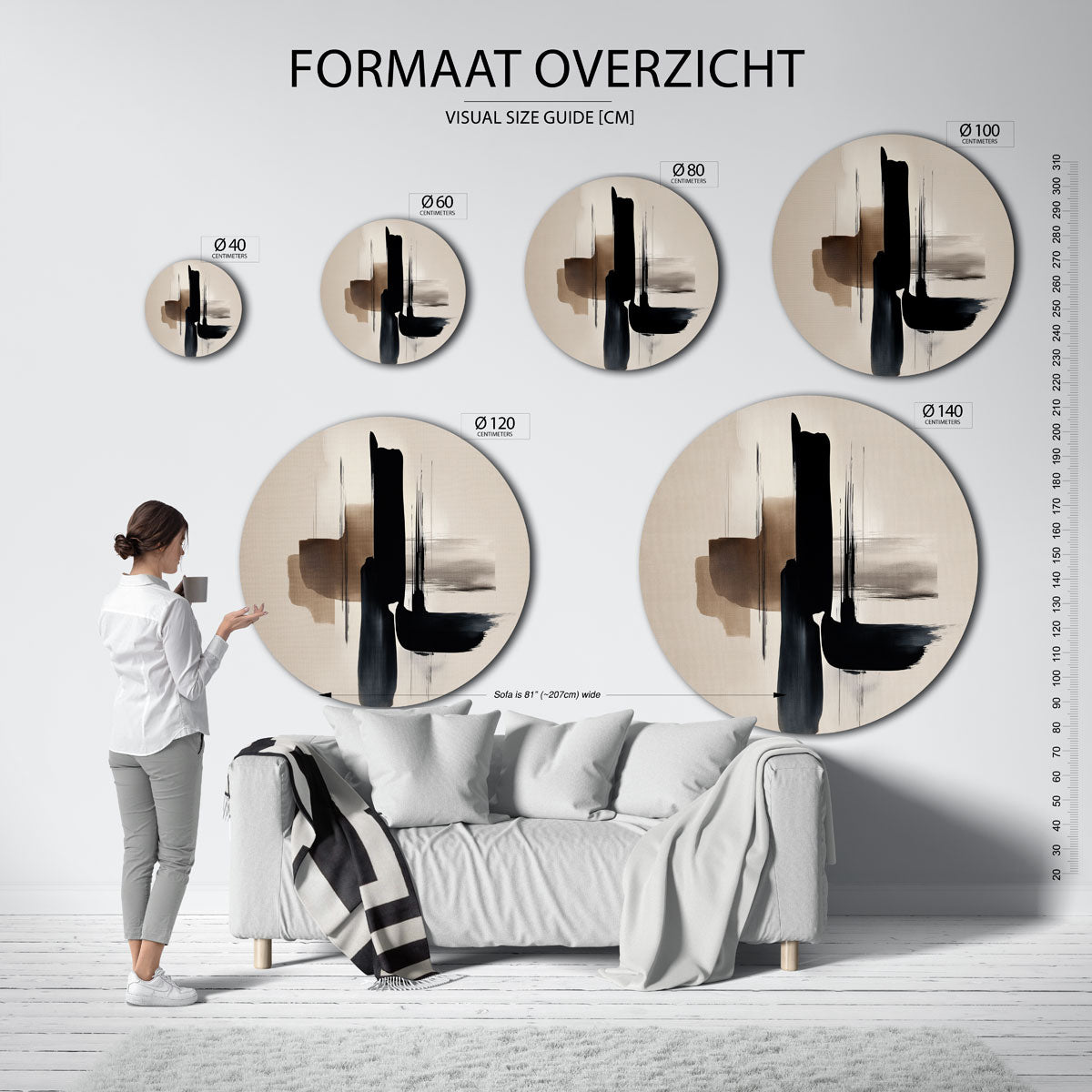 Abstracte vormen Muurcirkel