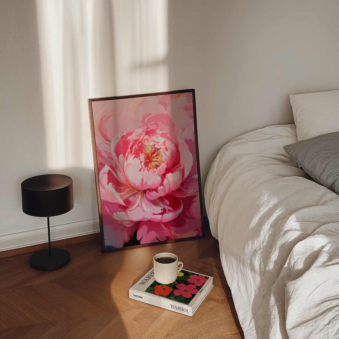 Roze Bloembloesem Kunstposter-WallArtistic