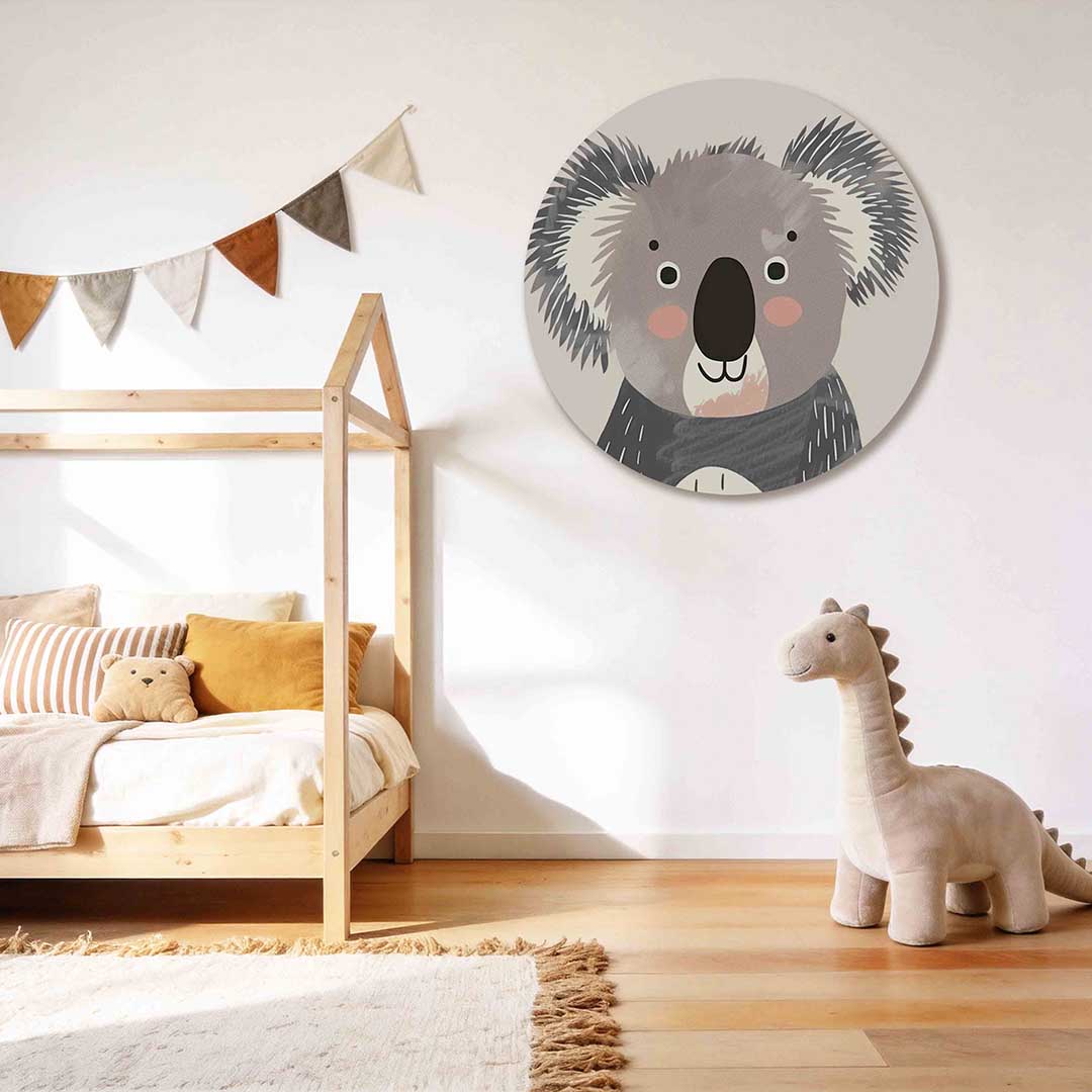 Koala portret Muurcirkel
