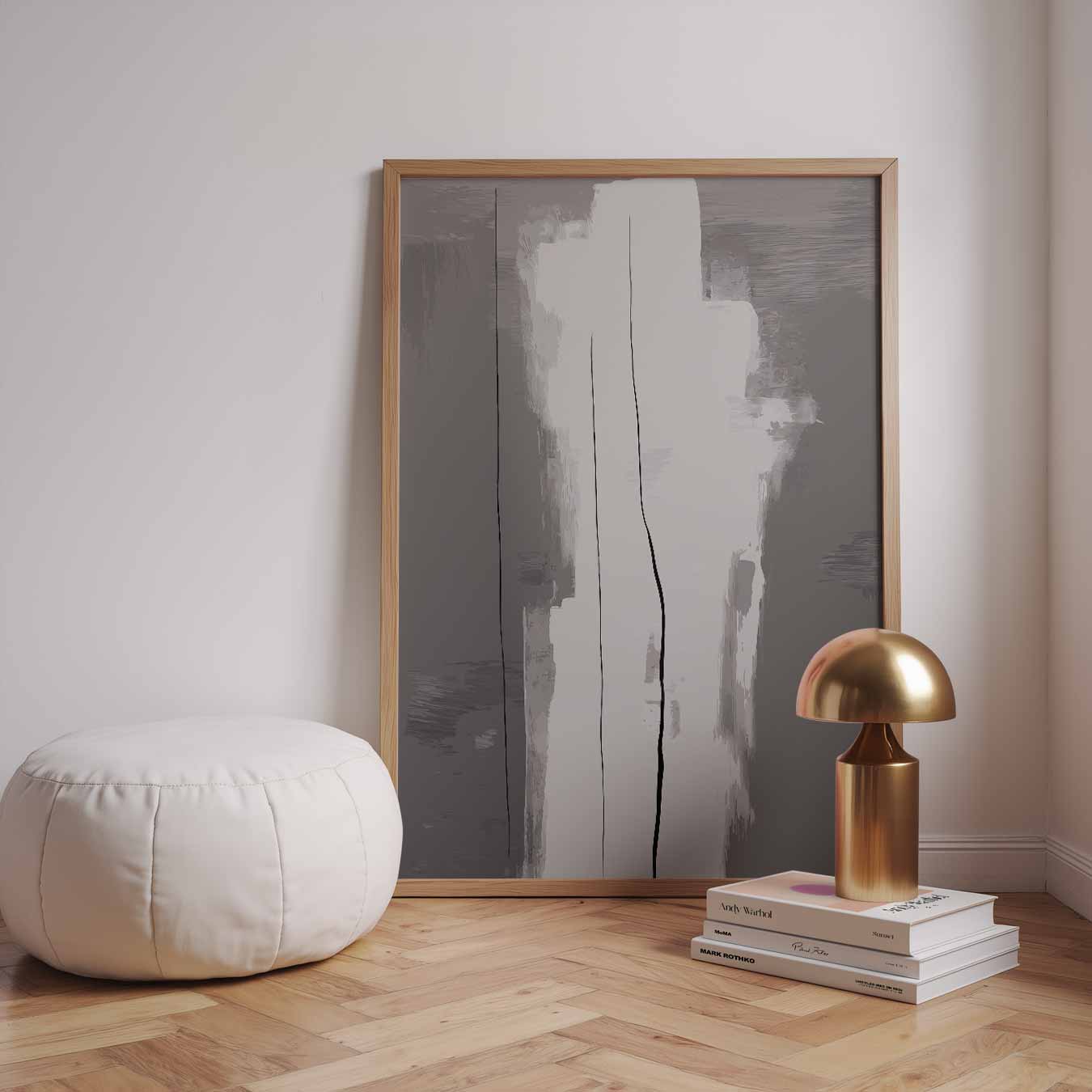 Elegante Grijze Kunstposter-WallArtistic