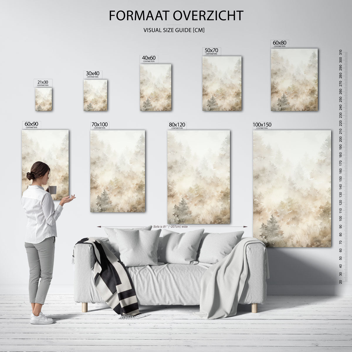 Mistige boslandschap Poster