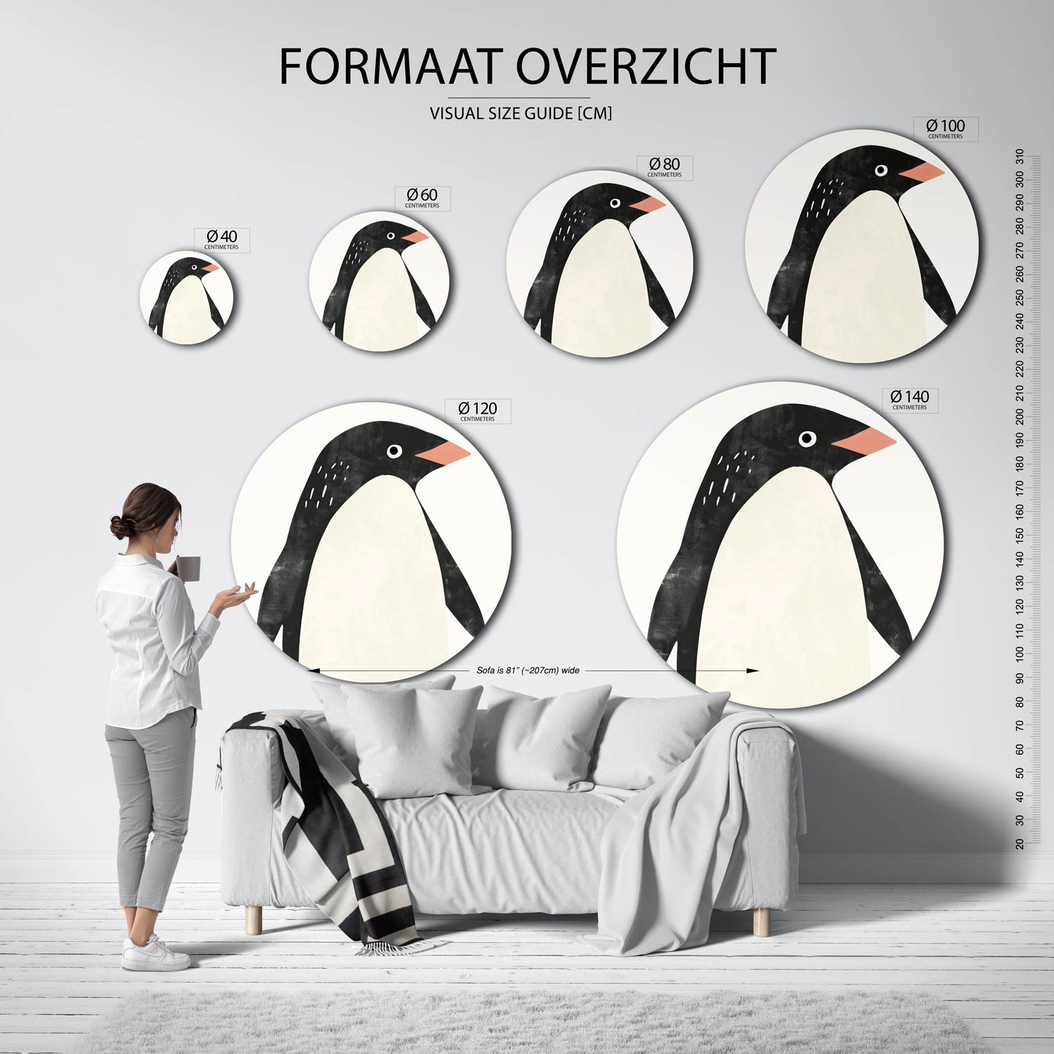 Pinguïn Muurcirkel