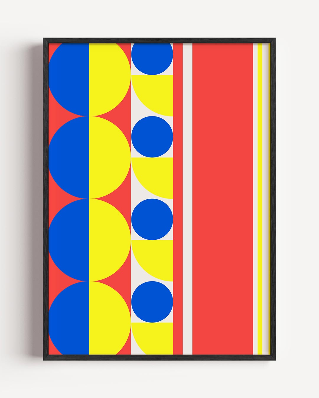 Kleurrijke Geometrische Cirkel- en Strepenposter-WallArtistic