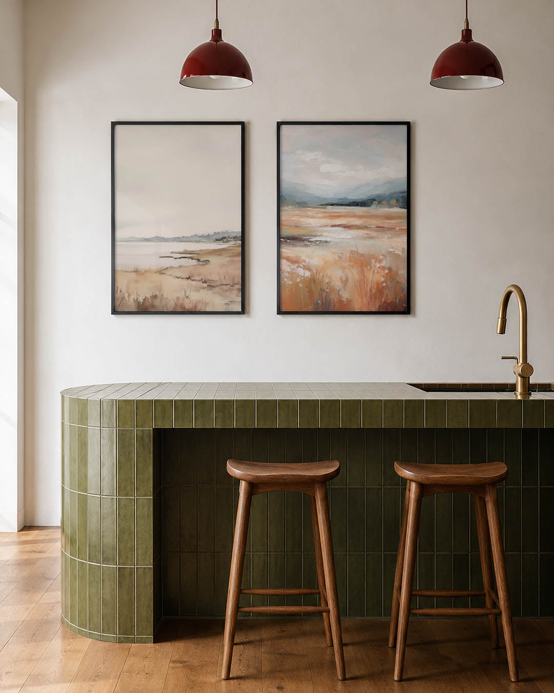 Zachte landschapstonen Posterset