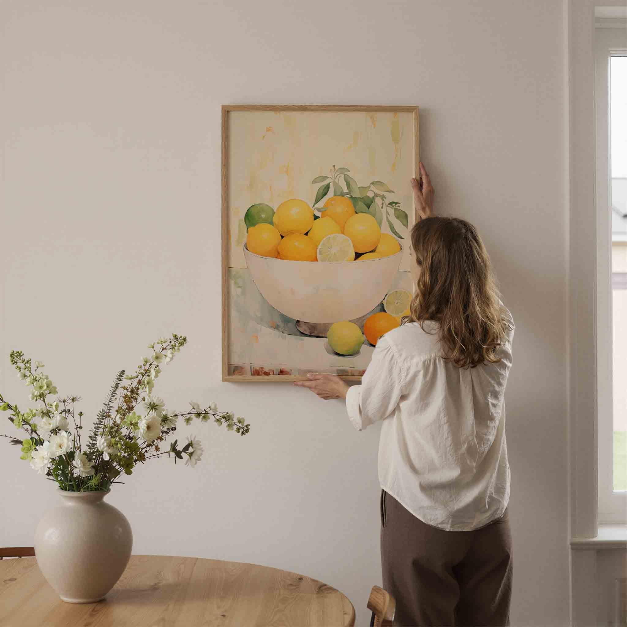 Citrusvruchten in schaal Poster
