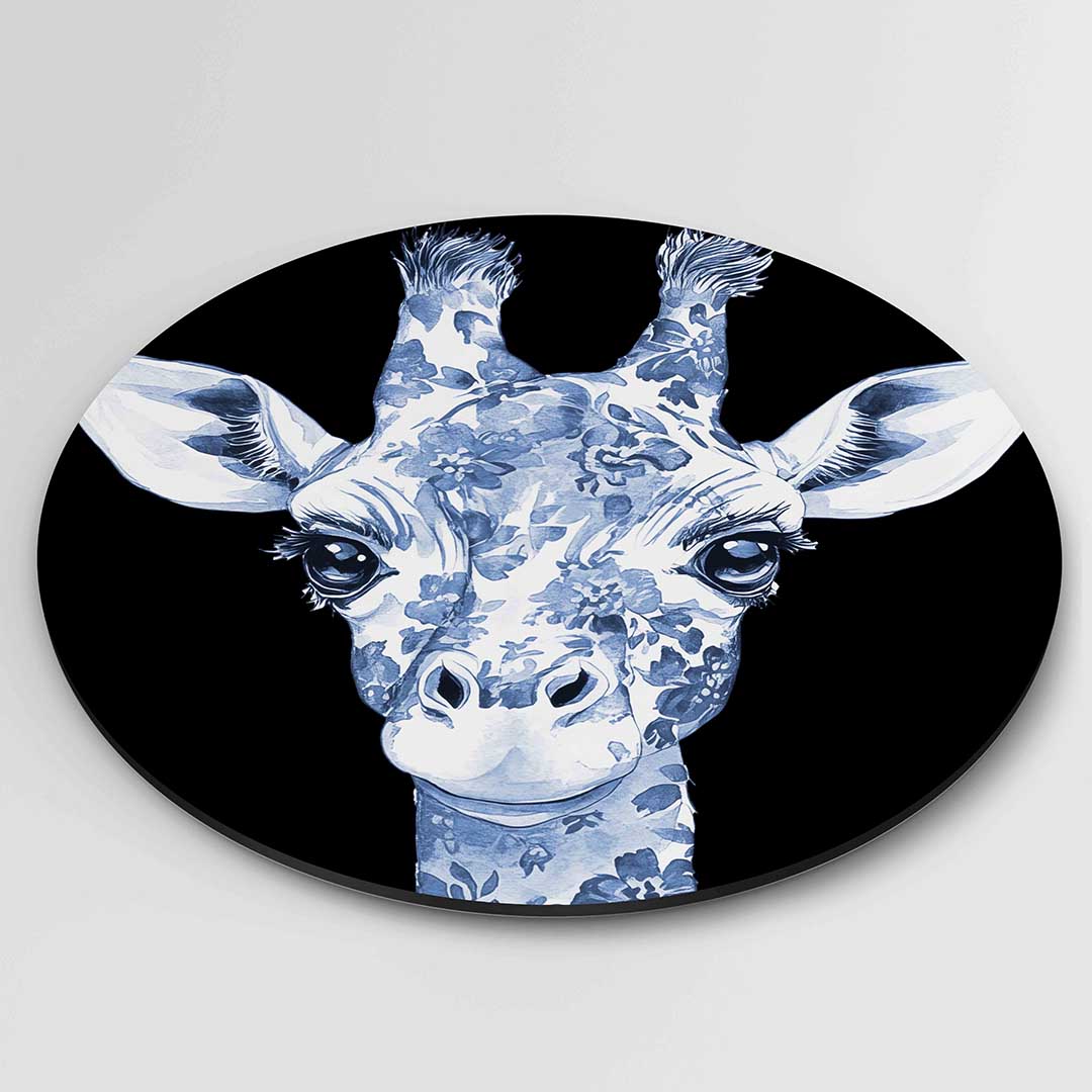 Blauwe giraffe Muurcirkel