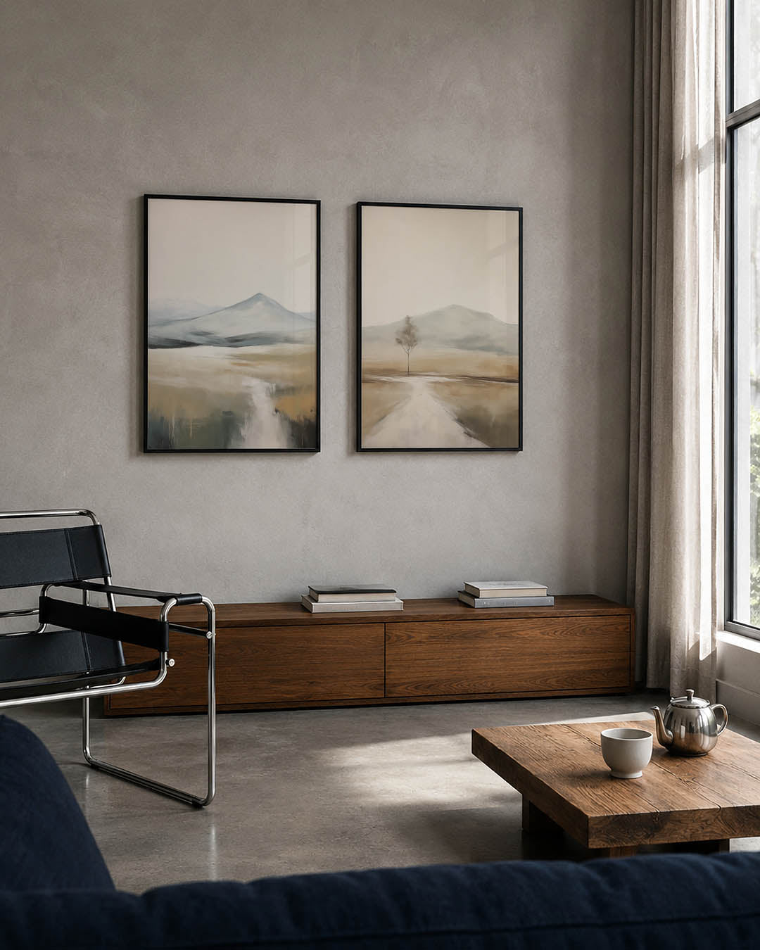 Landschap in nevel Posterset