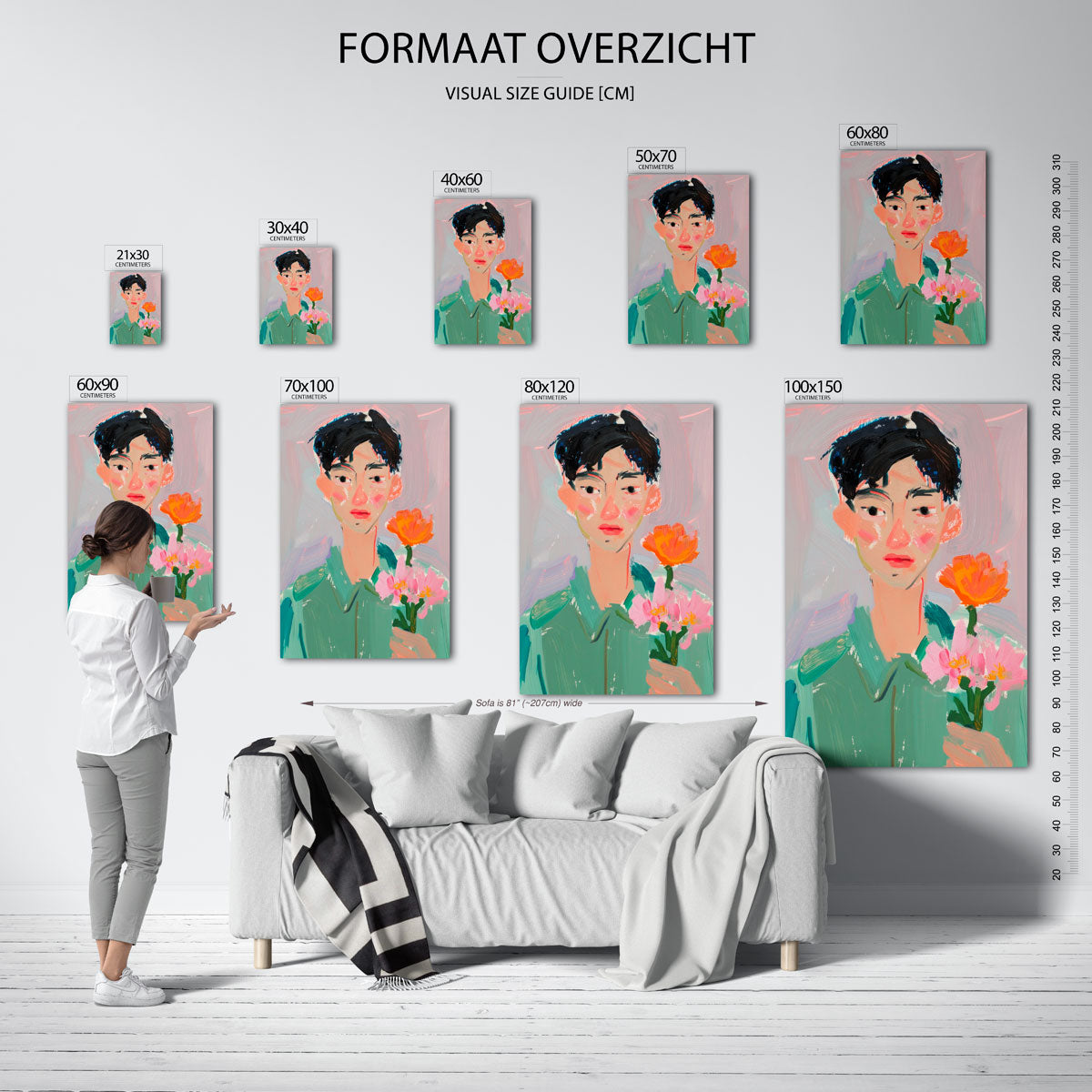 Figuur met bloemen Poster