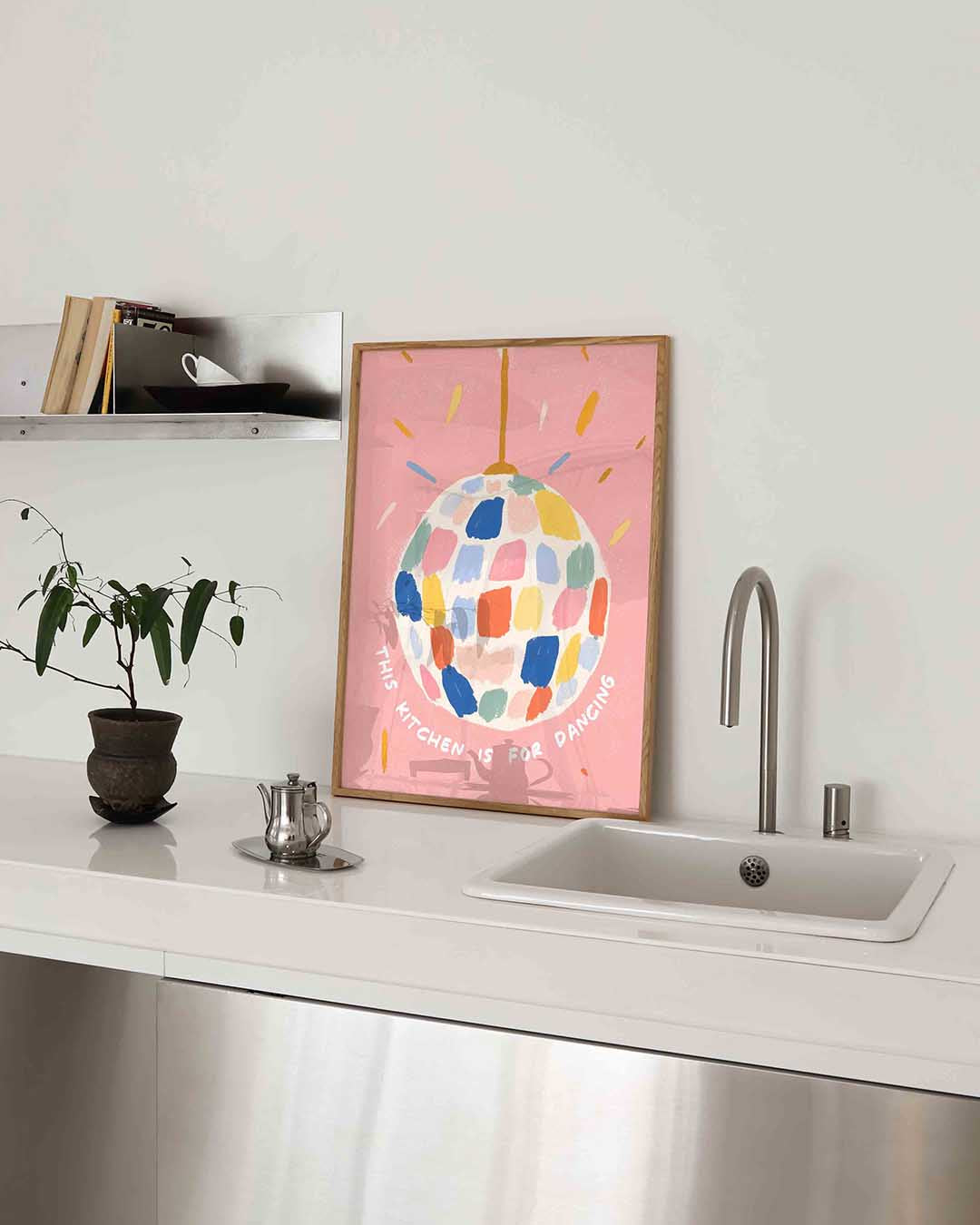 Gekleurde discobal Poster