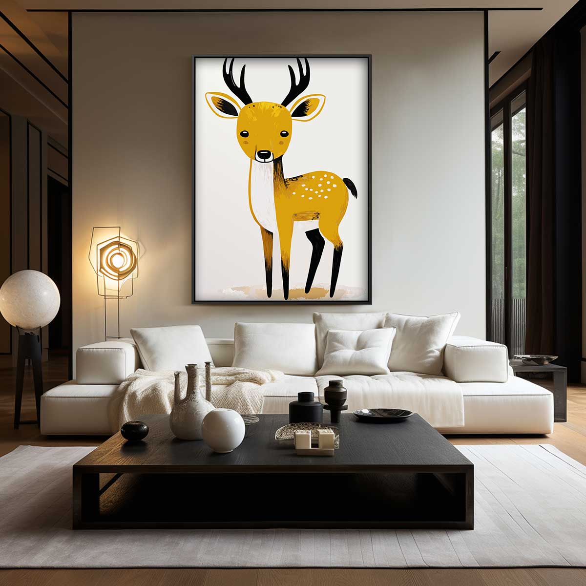 Lief Hert Illustratie Kunstwerk-canvas-dibond-plexiglas-wanddecoratie-WallArtistic