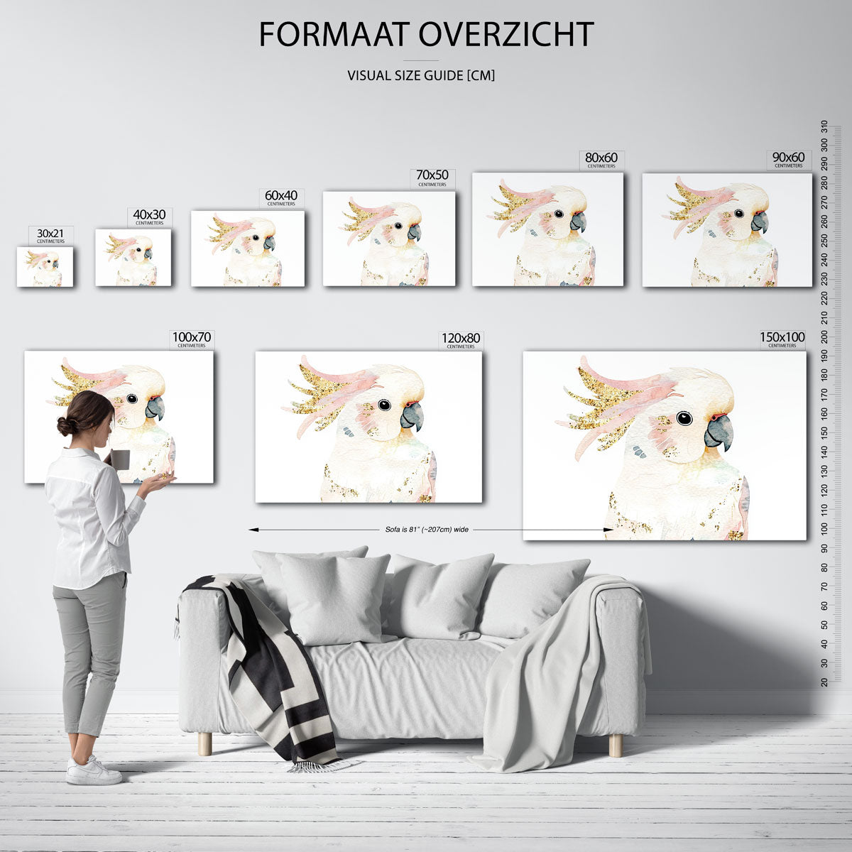 Papegaai met gouden accenten Poster