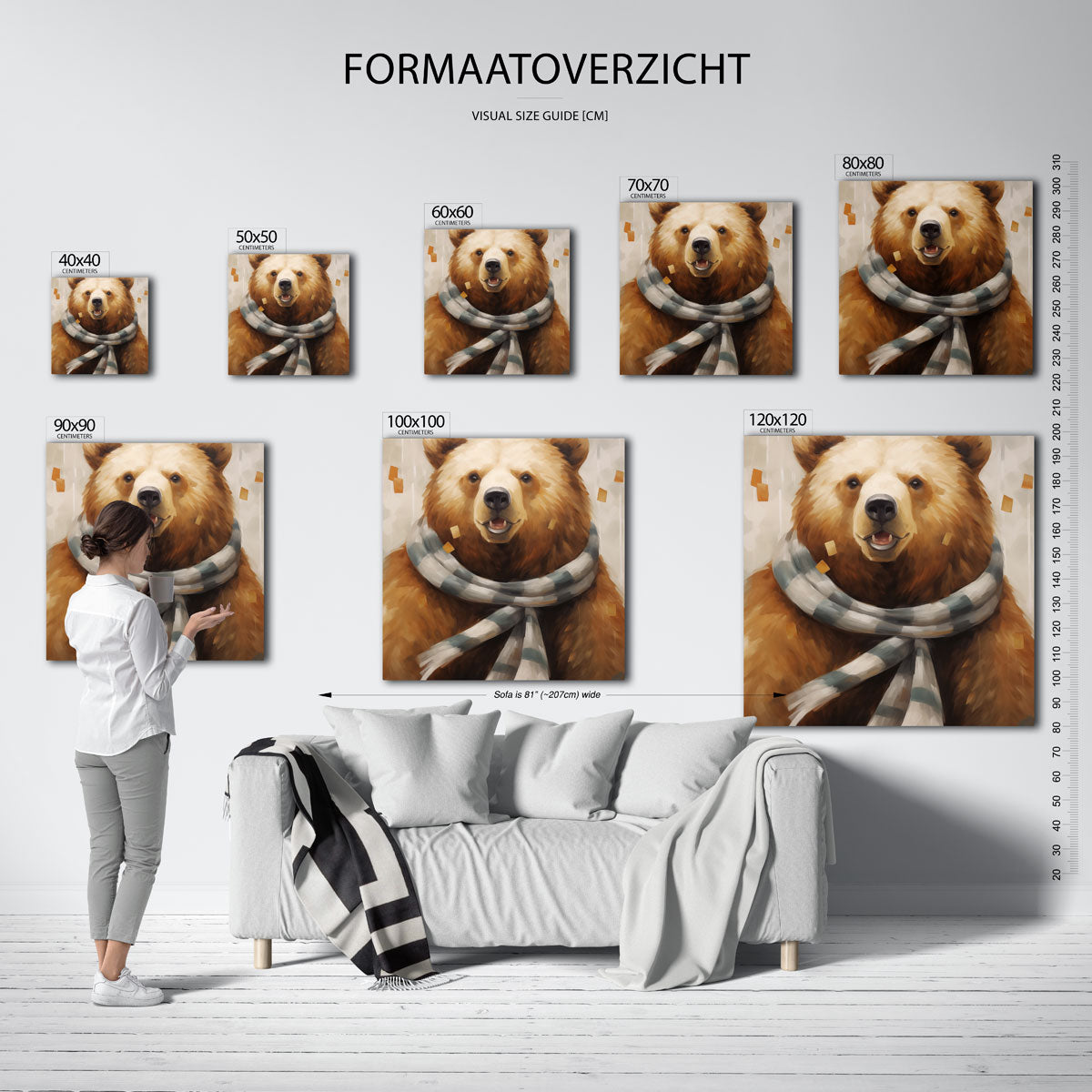 Beer met sjaal Poster