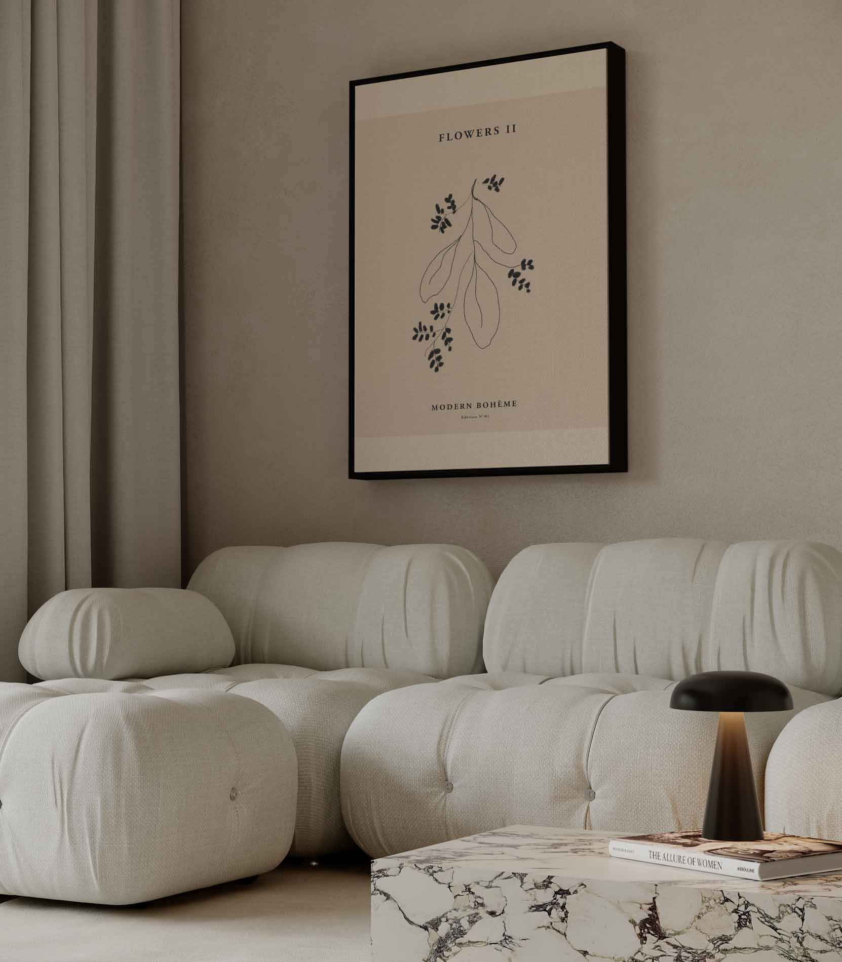 Flowers II Moderne Boho Print Kunstwerk-canvas-dibond-plexiglas-wanddecoratie-WallArtistic