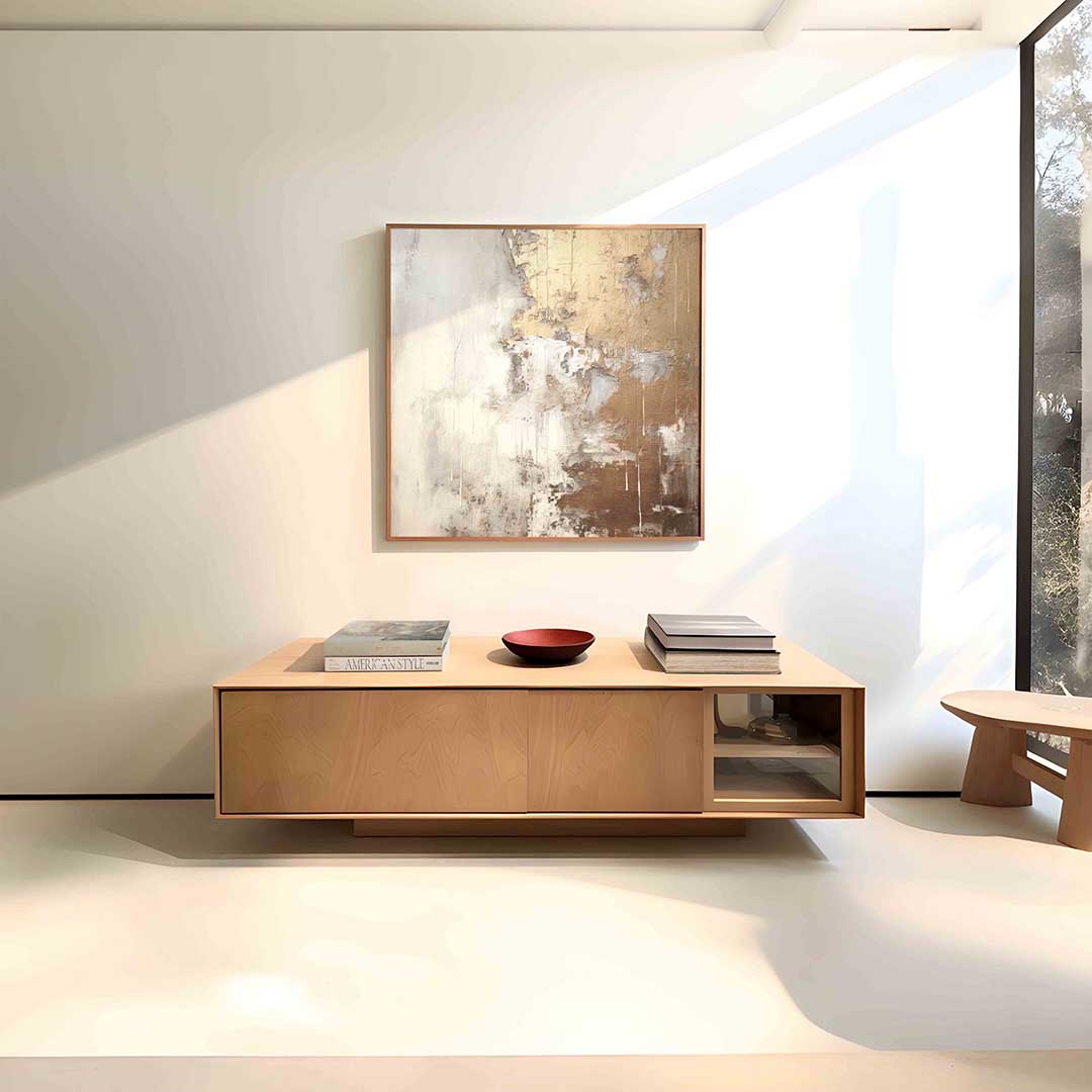 Goud en wit abstracte Poster