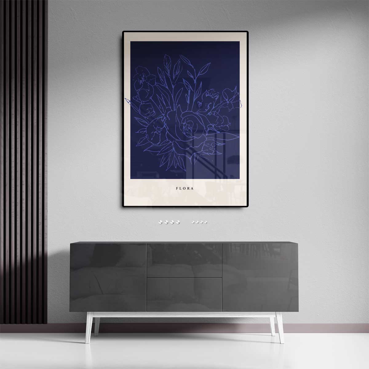 Flora Bloementekening Kunstwerk-canvas-dibond-plexiglas-wanddecoratie-WallArtistic