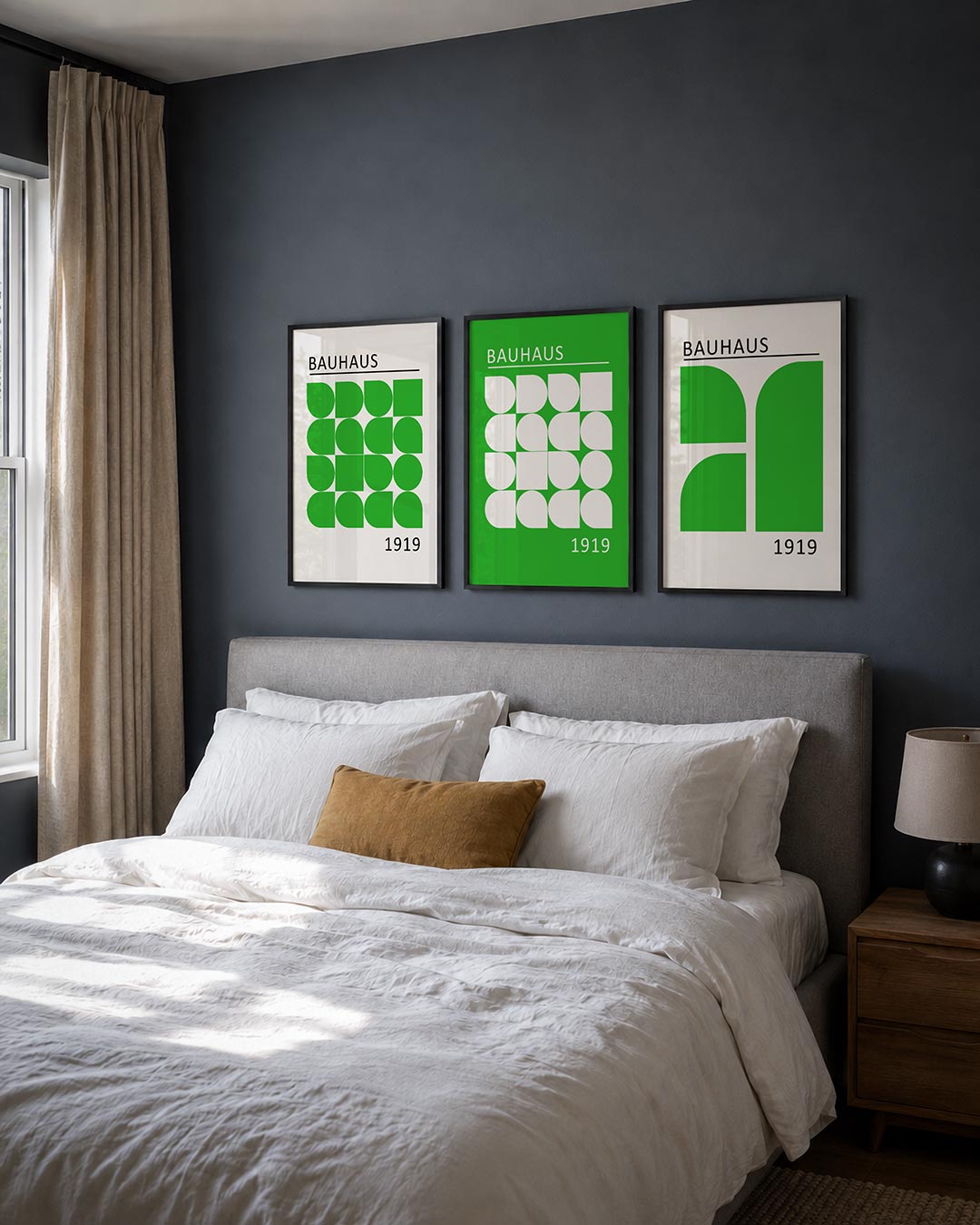 Groene vormenritme Posterset