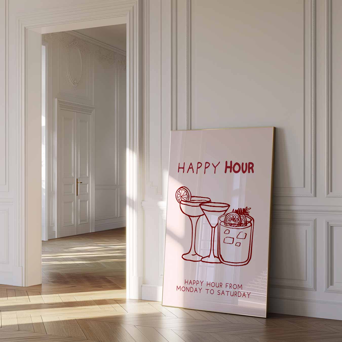 Gezellige Happy Hour Poster-WallArtistic