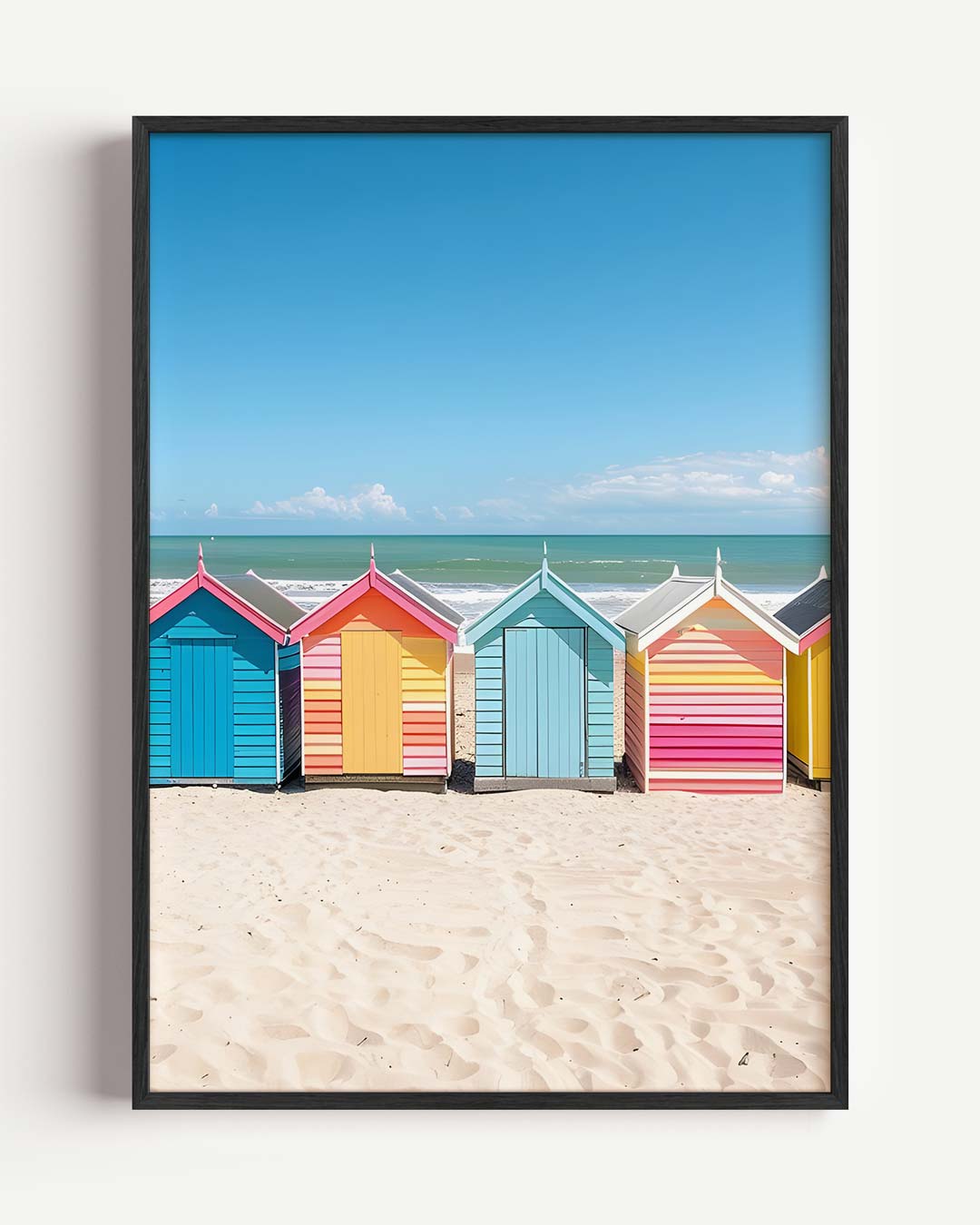 Strandhuisjes Vol Kleurenpracht Poster-WallArtistic